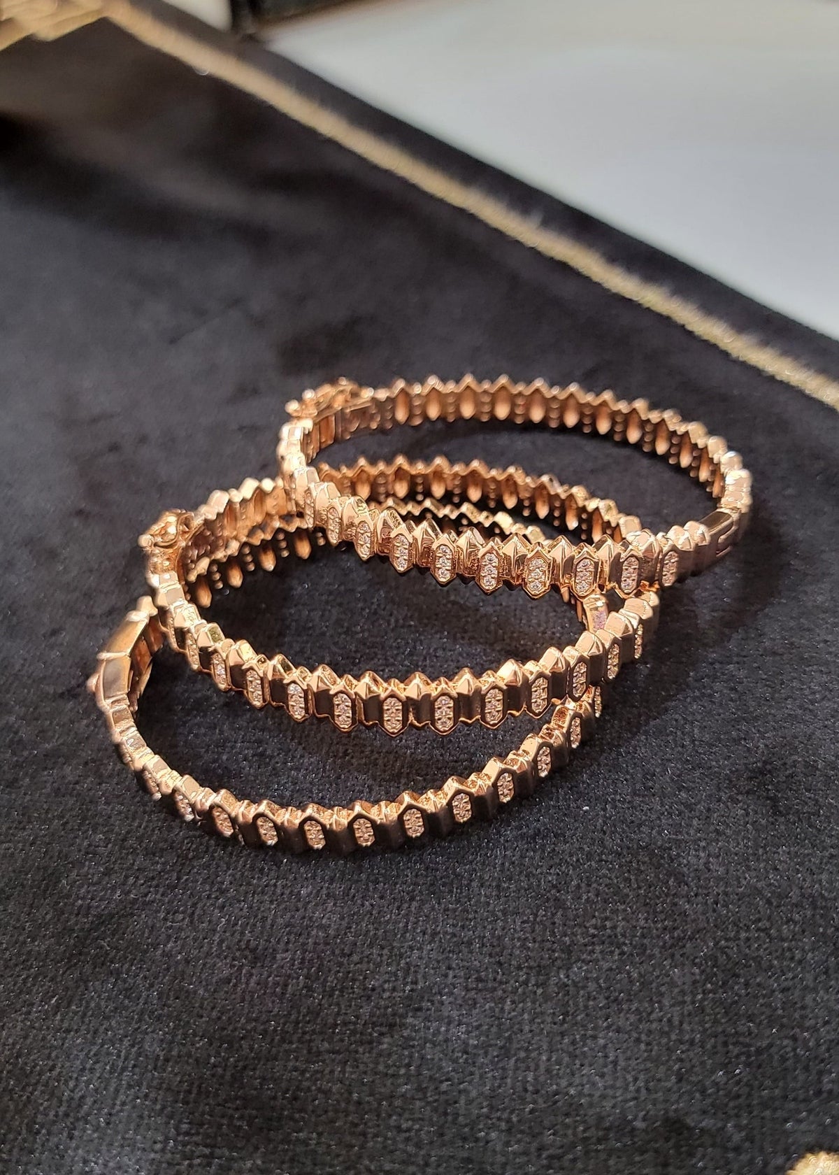 Bracelet Spikes OR ROSE (5.5 CM)