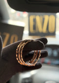 Bracelet Jonc Triple Entrelacé OR ROSE (5.4 CM)