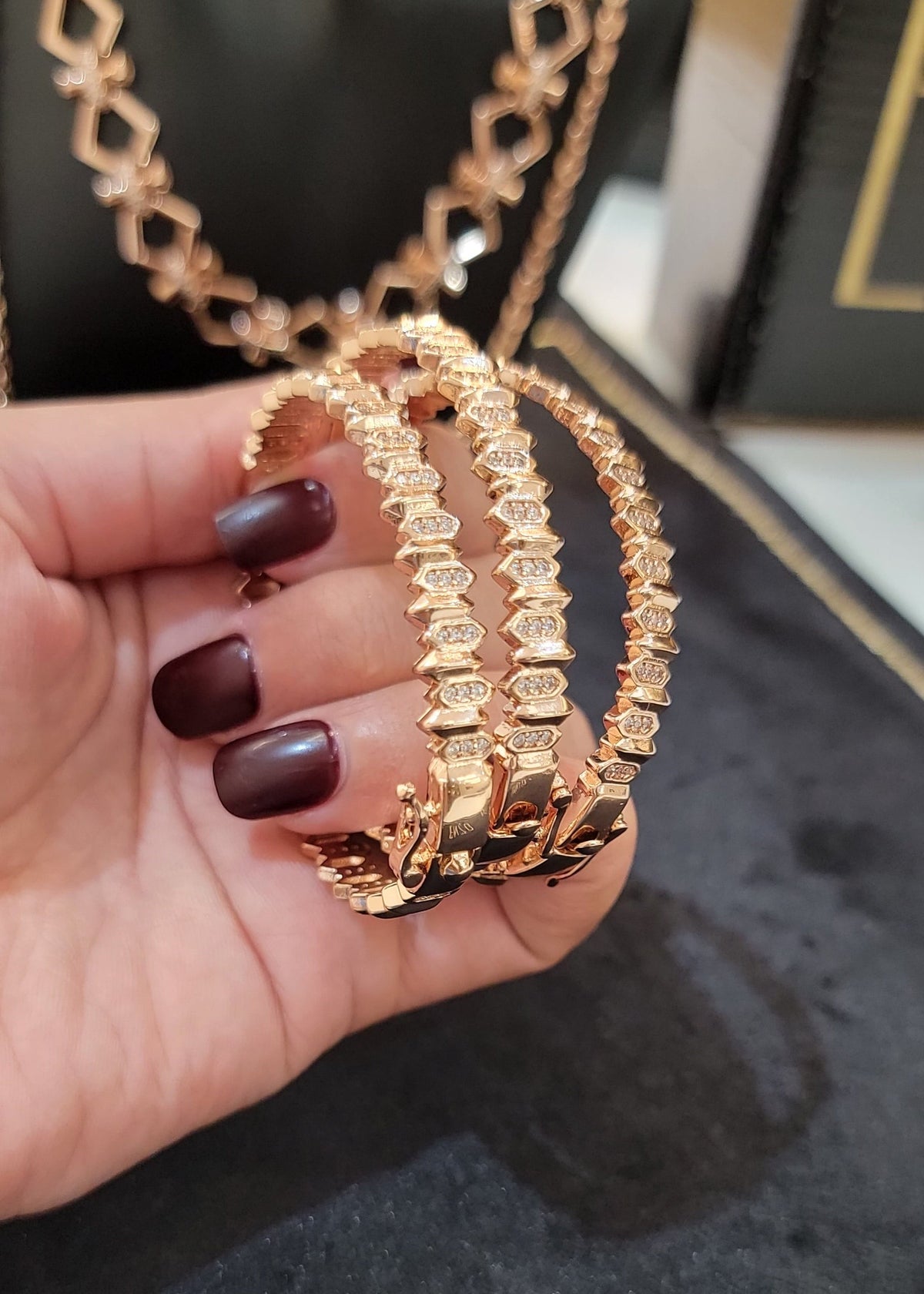 Bracelet Spikes OR ROSE (5.5 CM)